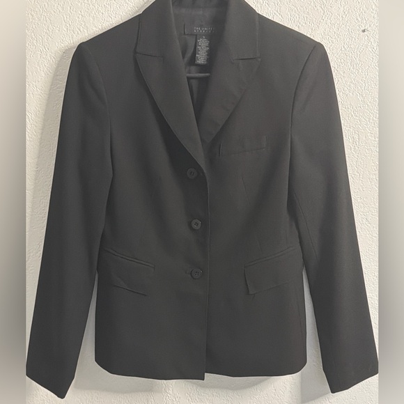 The Limited Stretch Black Blazer Size S Fitted Career Jacket 3 Button Tailored - Picture 2 of 15